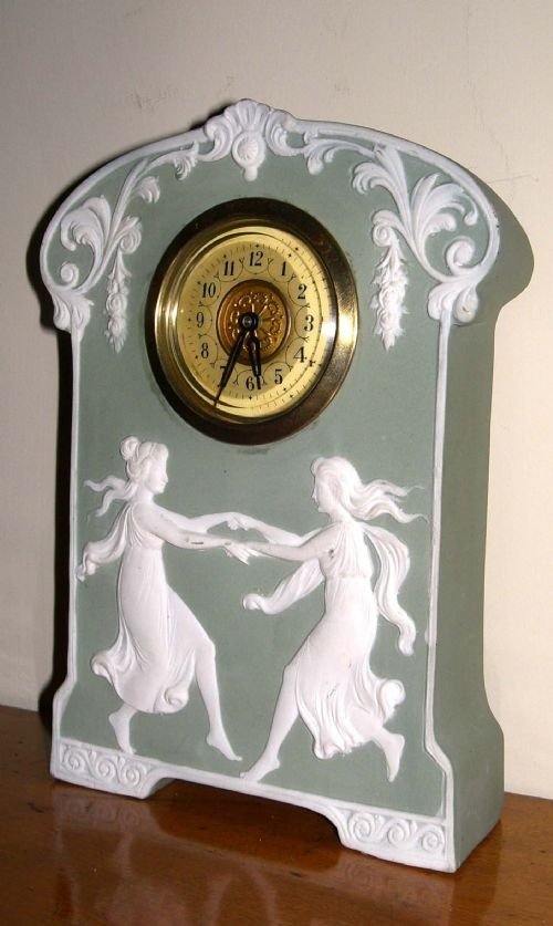 Late Victorian Continental Bisque Clock .